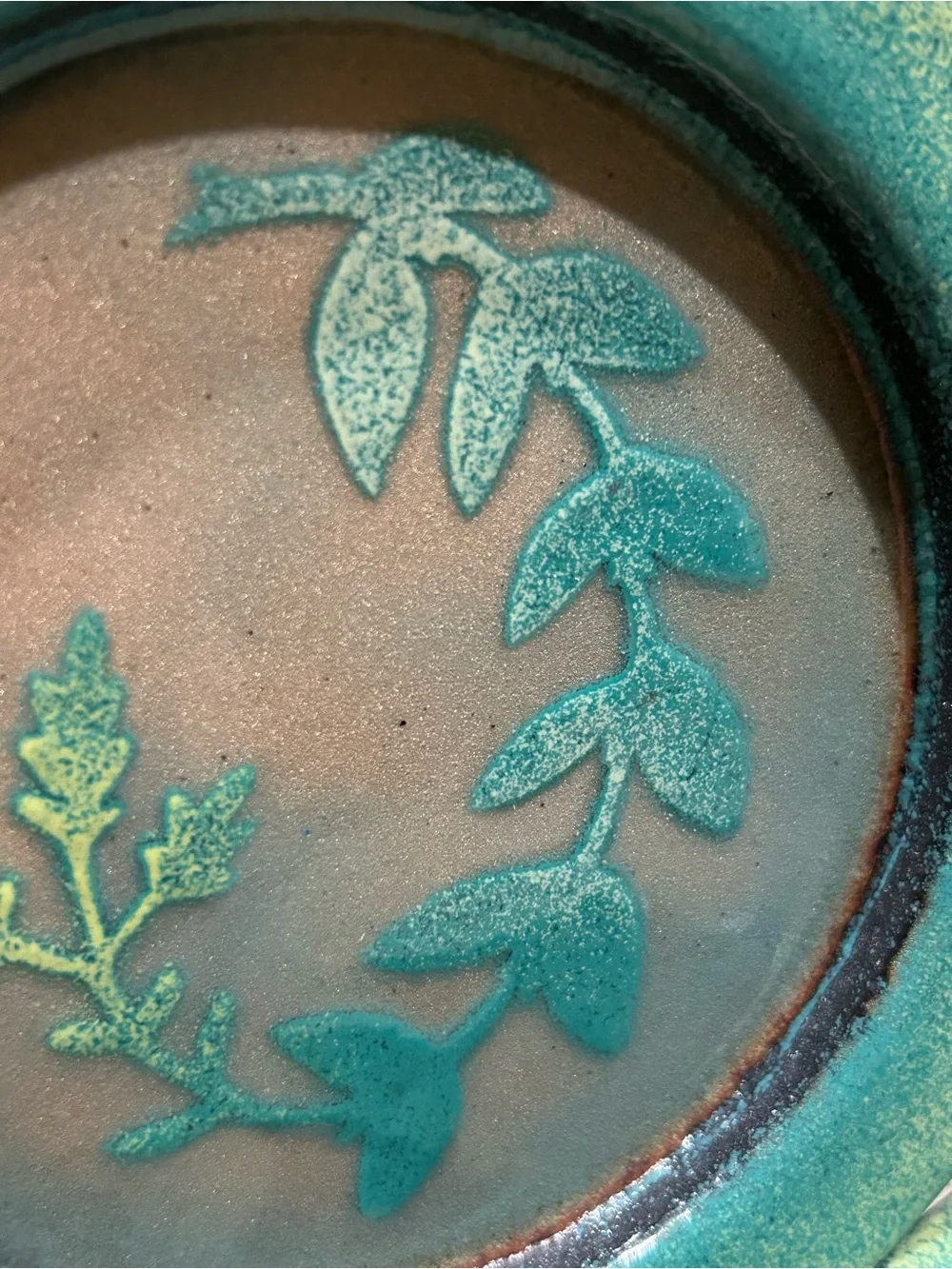 vintage handmade enamel on copper decorative Drink Coaster Set of 3
